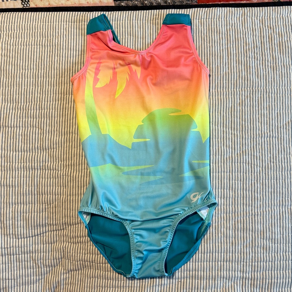 GK One Piece in Pink, Yellow, and Blue Gymnastics AS